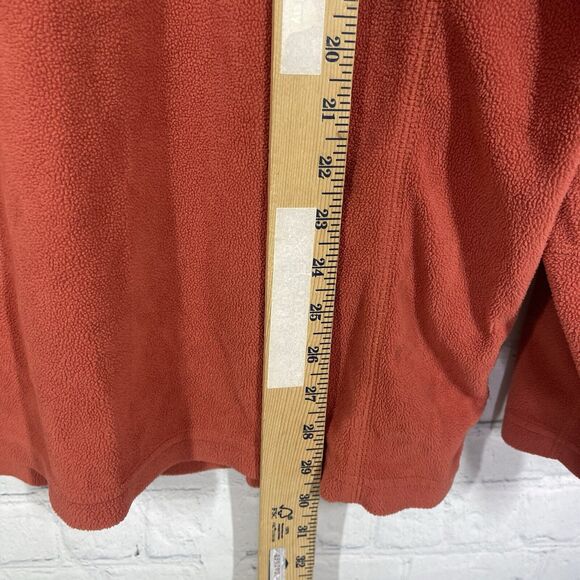 Columbia Sweater Men XL Fleece Orange Long Sleeve Polyester Light Weight Pull - Picture 8 of 10